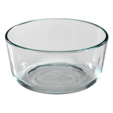 Clear glass bowl on a white background