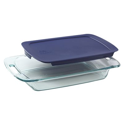 Pyrex® Easy Grab® 3-quart Glass Baking Dish with Blue Lid - Main Image