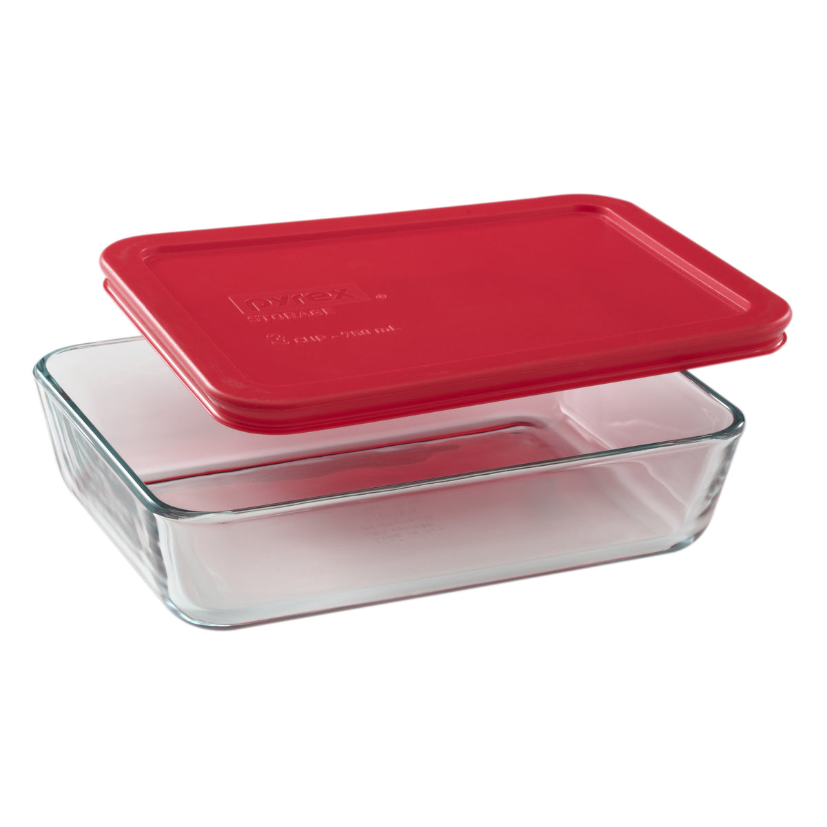 Pyrex® Simply Store® 3-cup Rectangular Glass Food Storage Container wi