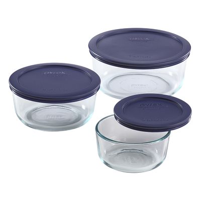 Pyrex® Simply Store® 6-piece Round Glass Food Storage Container Set wi